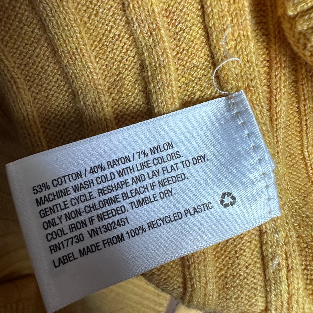 A New Day Cotton Ribbed Crewneck Scoopneck Light Sweater Goldenrod Womens XL - Picture 5 of 8